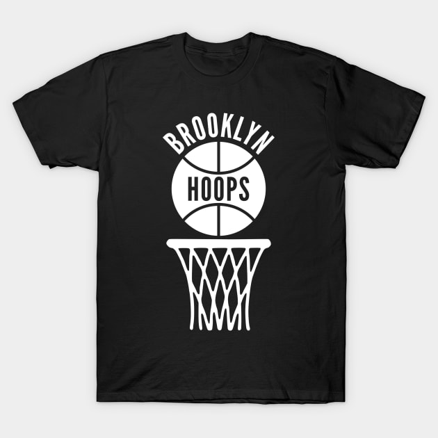 Retro Brooklyn Hoops Logo T-Shirt by Double-Double Designs